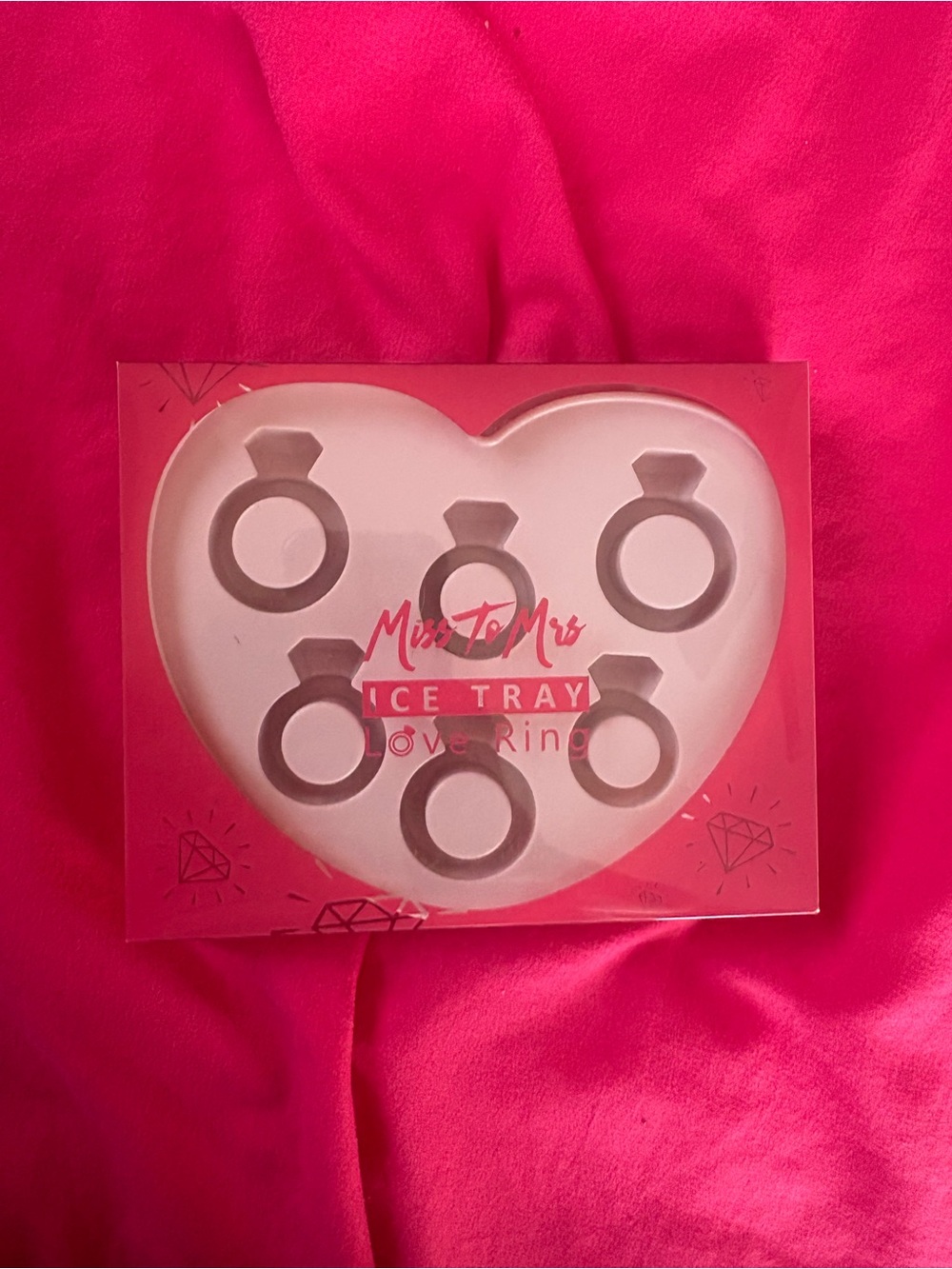 Miss to Mrs Heart Ring Ice Tray - Pink
